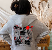 Load image into Gallery viewer, Bloody Tarot Collage Zip up Sweatshirt ONLY
